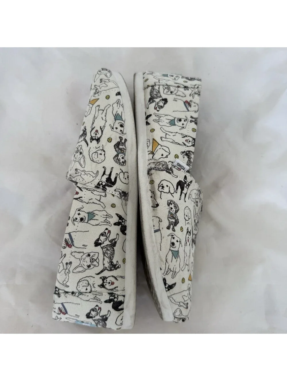 TOMS Alpargata Belmont White Office Dogs Shoes Size 8 Sneakers Black & White